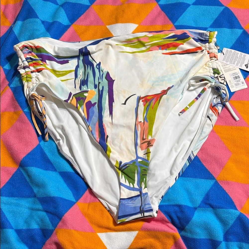 Colorful Abstract Calia High-Waisted Bikini Bottom 3x